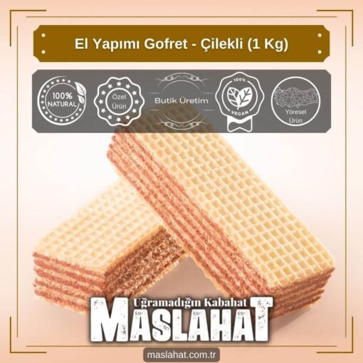 El Yapımı Gofret - Çilekli (1 Kg)-1