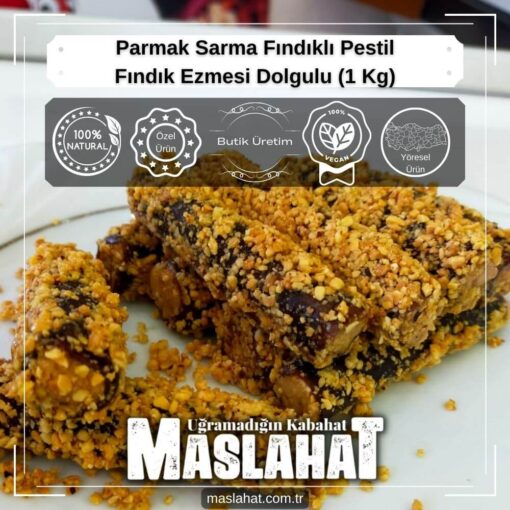 Parmak Sarma Fındıklı Pestil - Fındık Ezmesi Dolgulu (1 Kg)-1