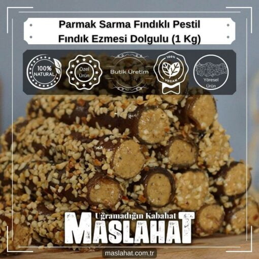 Parmak Sarma Fındıklı Pestil - Fındık Ezmesi Dolgulu (1 Kg)-3