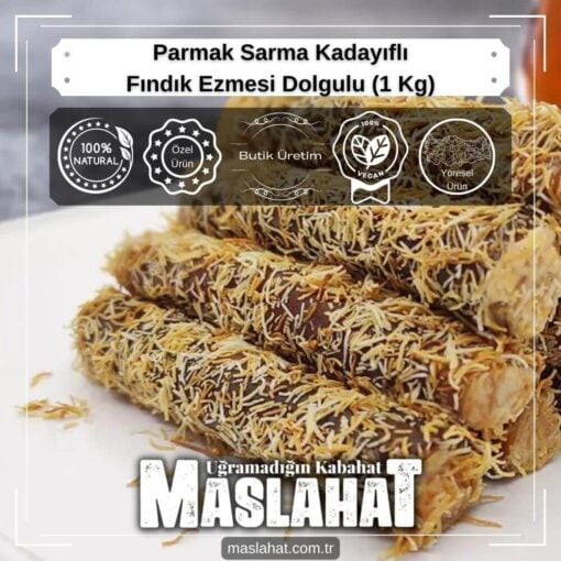 Parmak Sarma Kadayıflı - Fındık Ezmesi Dolgulu (1 Kg)-1