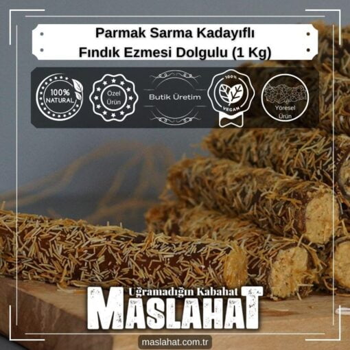 Parmak Sarma Kadayıflı - Fındık Ezmesi Dolgulu (1 Kg)-2