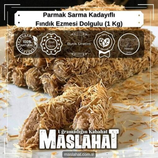 Parmak Sarma Kadayıflı - Fındık Ezmesi Dolgulu (1 Kg)-3