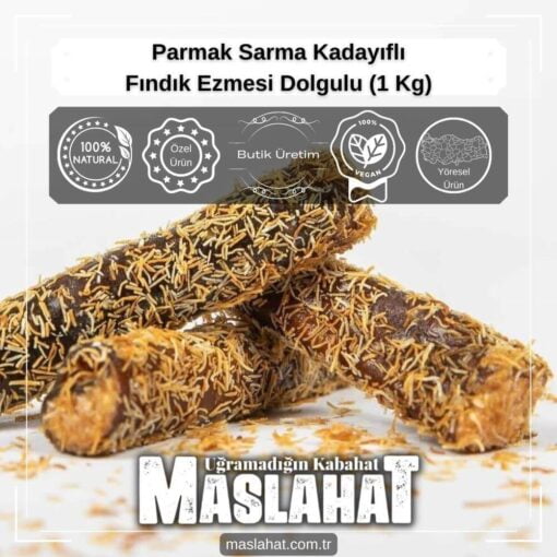 Parmak Sarma Kadayıflı - Fındık Ezmesi Dolgulu (1 Kg)-4